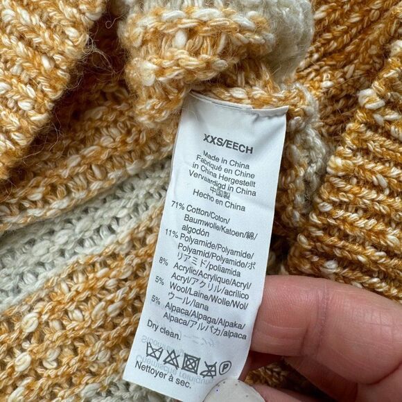 Madewell Baez Stripe Wool Blend Pullover Sweater Orange - Picture 6 of 10